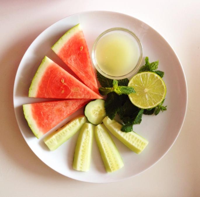 watermelon cucumber plate